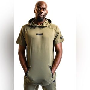 Actively Black Short Sleeve Hoodie 2X